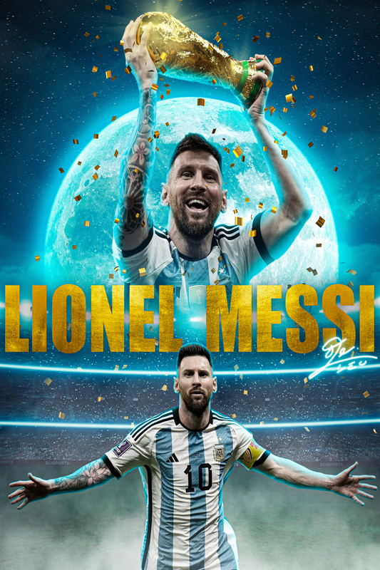 Lionel Messi - World Cup Digital Art Football Poster