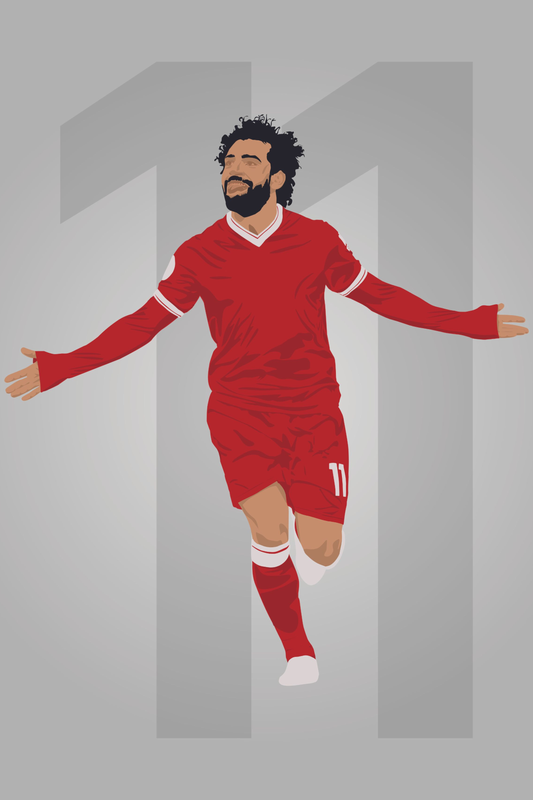 Mo Salah - Liverpool 1 Digital Art Football Poster