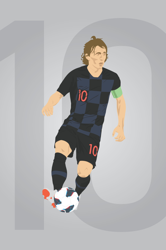 Luka Modric - Croatia 1 Digital Art Football Poster