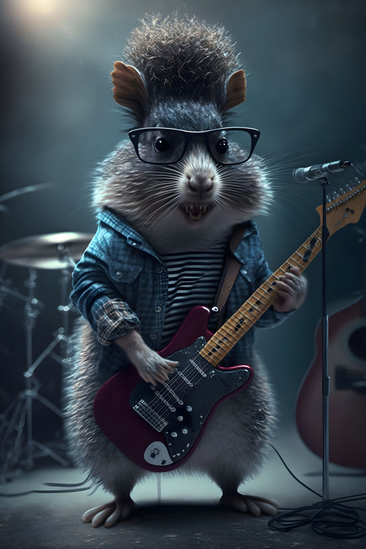 Mouse 1 Animal Rock 'n Roll Digital Art Poster