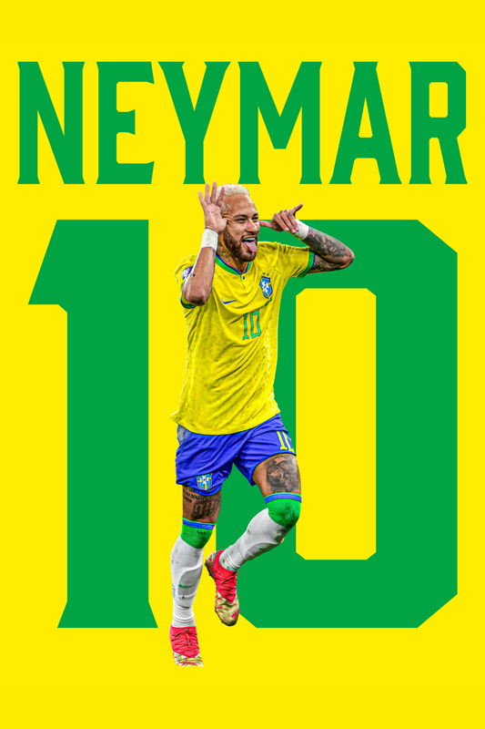 Neymar 10 - Brazil 1 Digital Art Football Poster