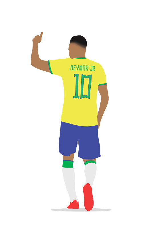 Neymar - Brazil 2 Digital Art Football Poster
