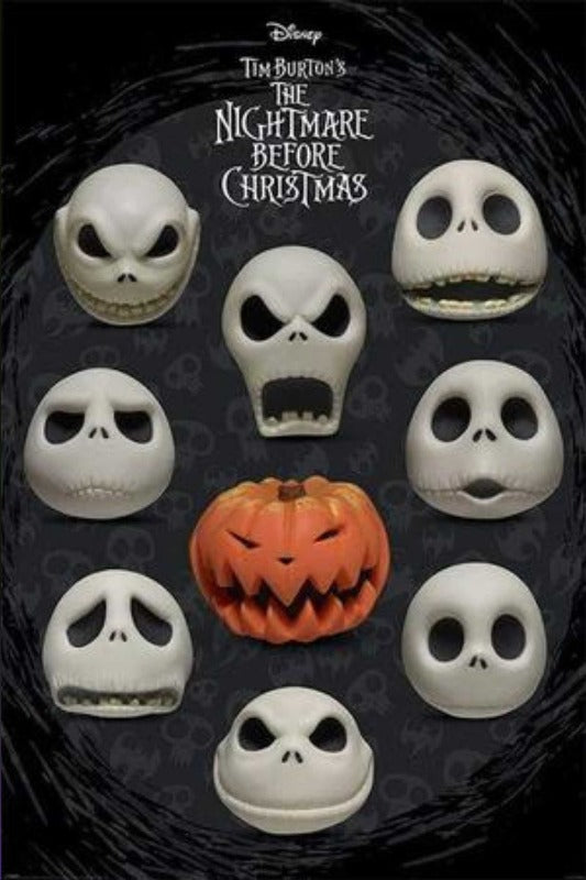 Nightmare Before Christmas Many Faces of Jack - egoamoposters