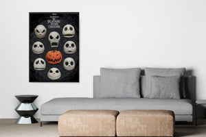 Nightmare Before Christmas Many Faces of Jack - room mockup - egoamoposters