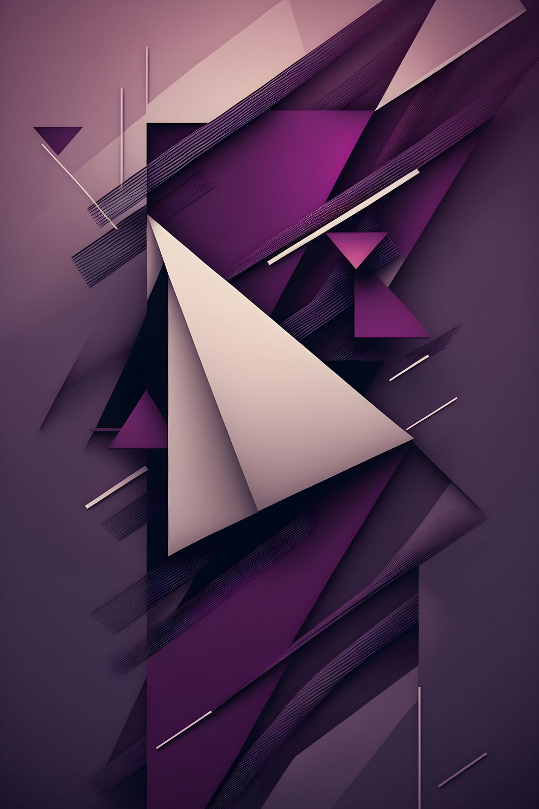 Purple Tri - Abstract Art Poster - egoamo.co.za