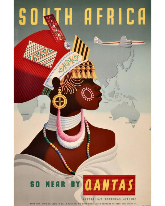 South Africa: So near by Qantas - Vintage Travel Maxi Poster