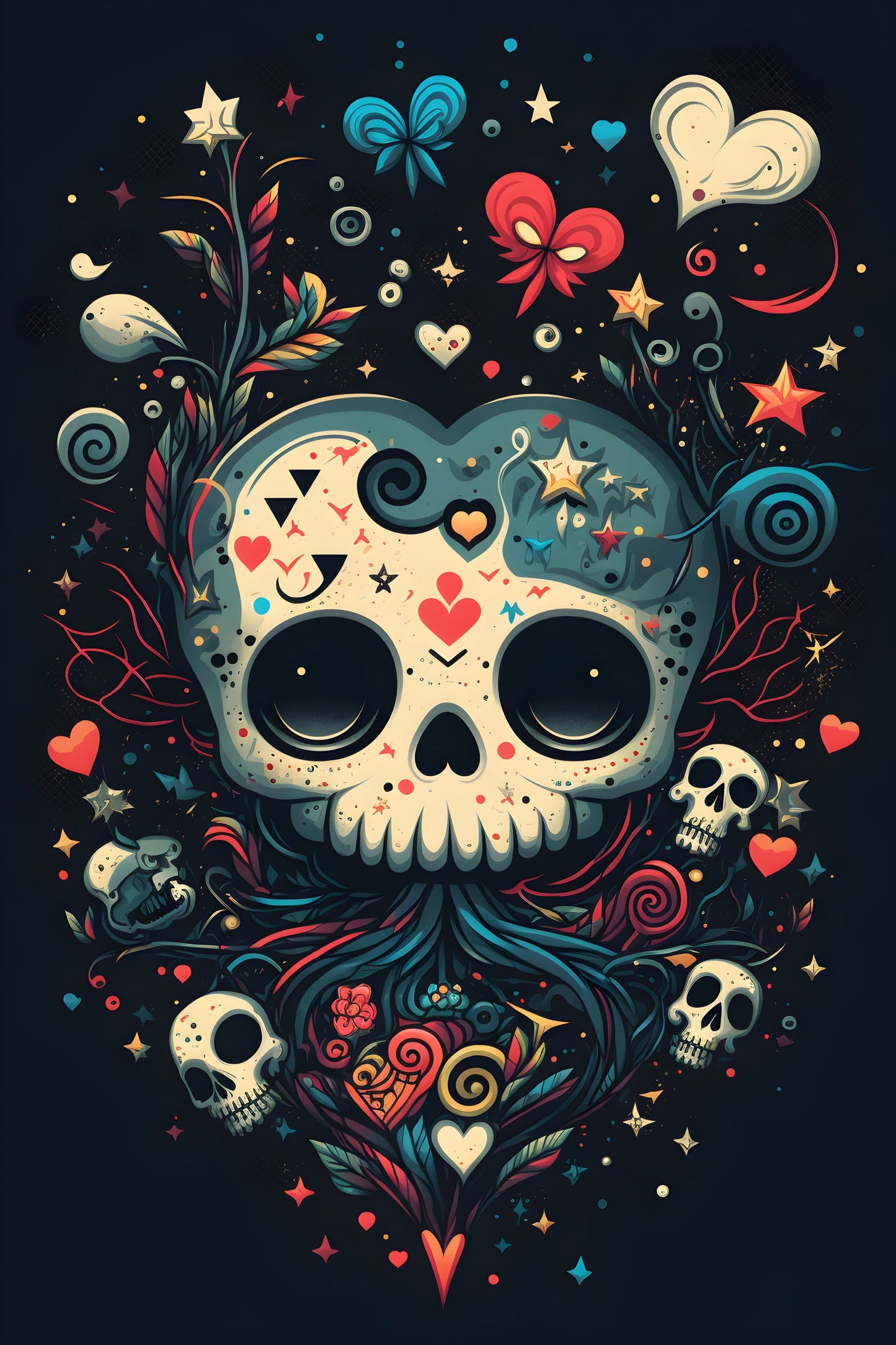 Skull 11 Digital Art Poster