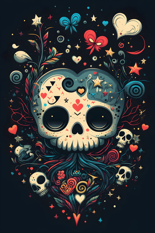 Skull 11 Digital Art Poster