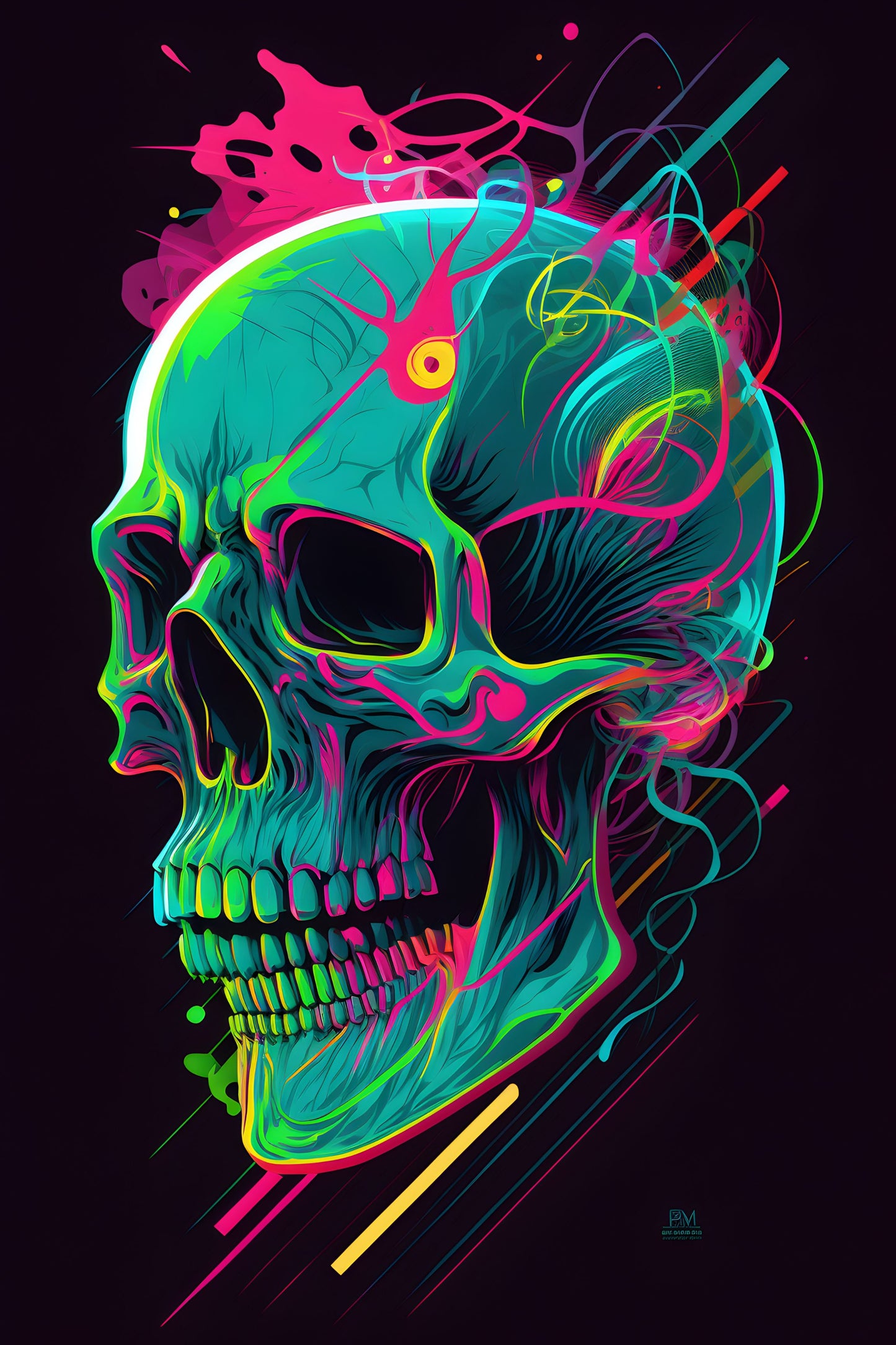 Skull 15 Digital Art Poster