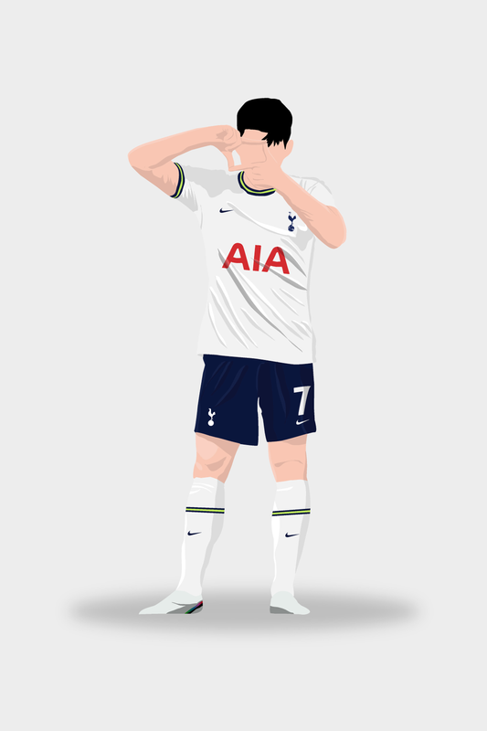 Son Heung-Min Tottenham 1 Digital Art Football Poster