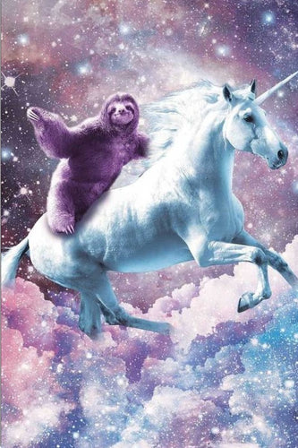 Space Sloth Riding Unicorn  - egoamo posters