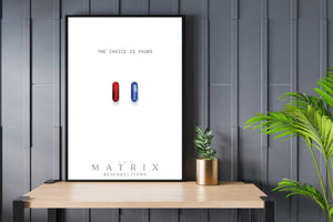 The Matrix: Resurrections (The Choice is Yours) poster - room mockup - egoamo posters
