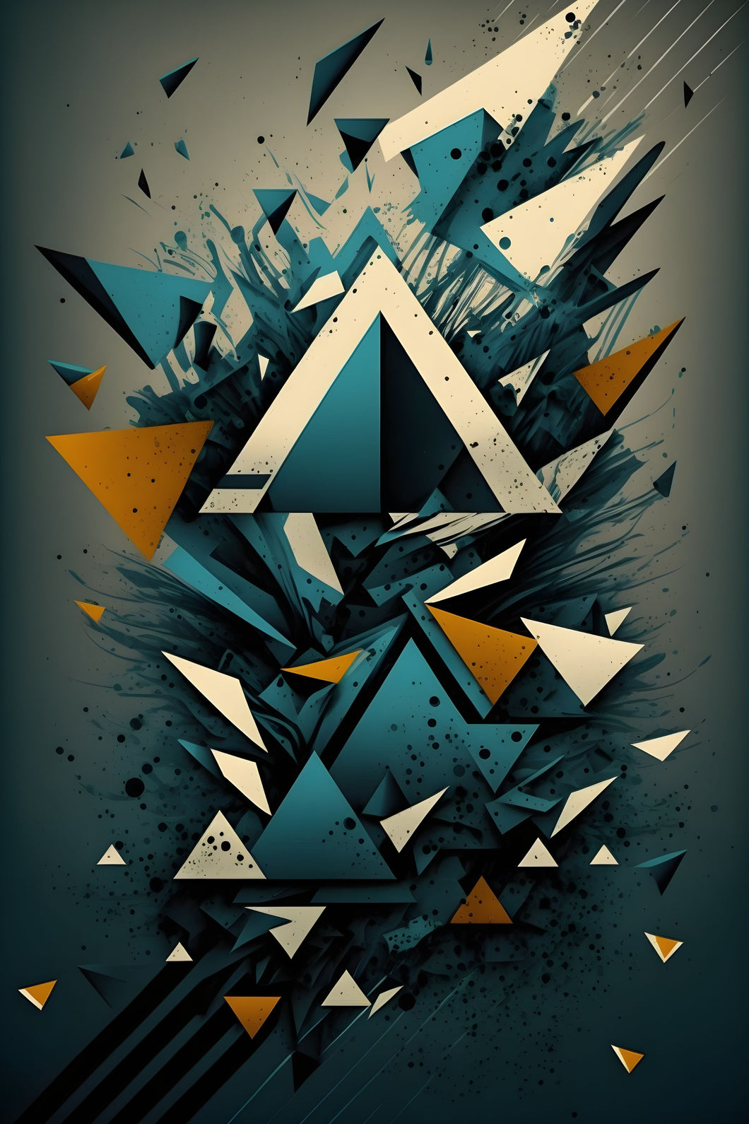 Triangle Burst 2 - Abstract Art Poster - egoamo.co.za