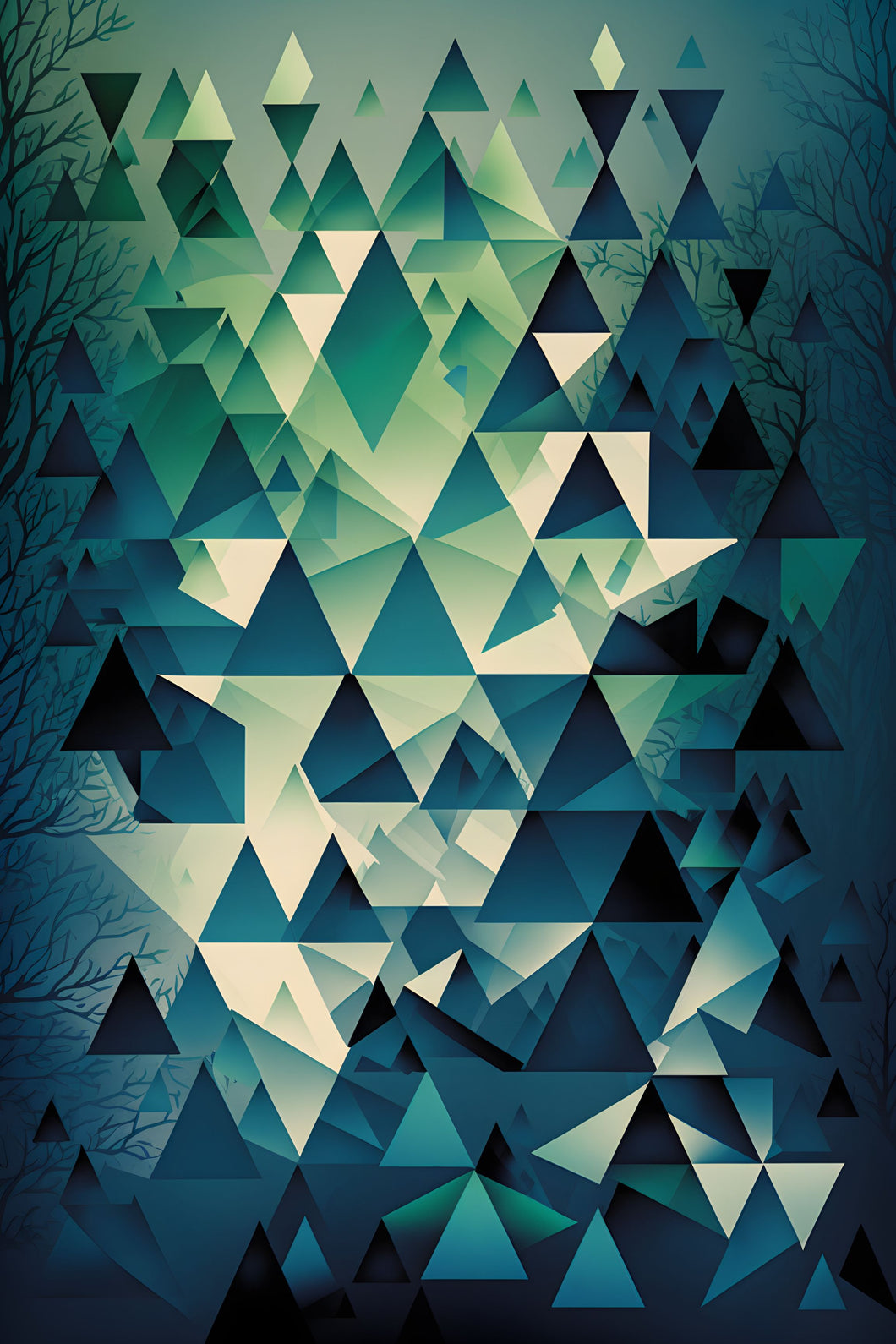 Triangle Forest - Abstract Art Poster - egoamo.co.za