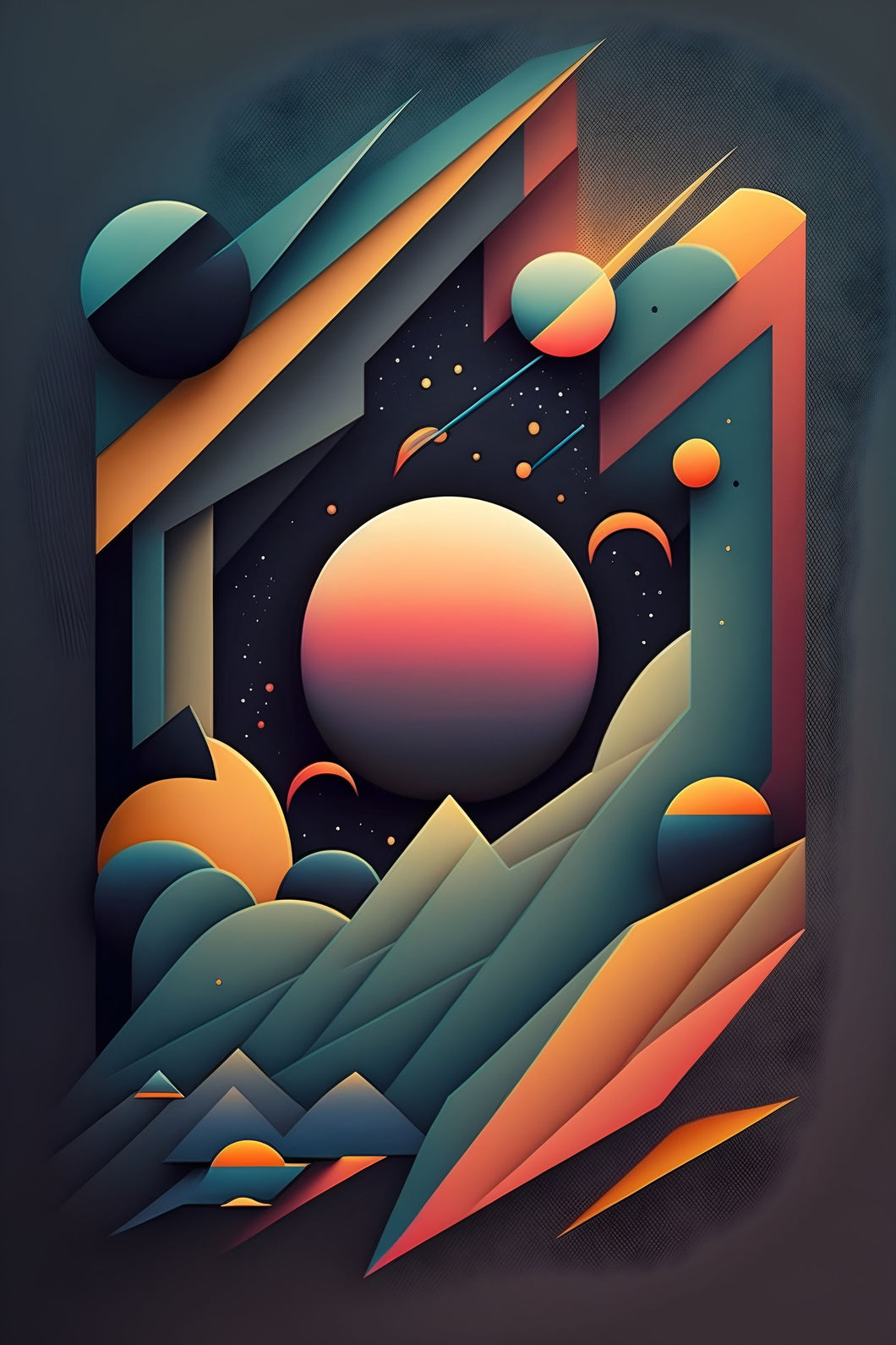 Up In The Clouds - Abstract Art Poster - egoamo.co.za