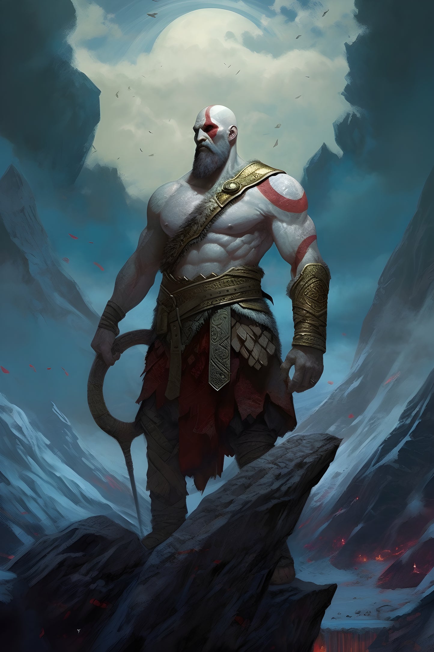 God of War 3 Digital Art Gaming Poster