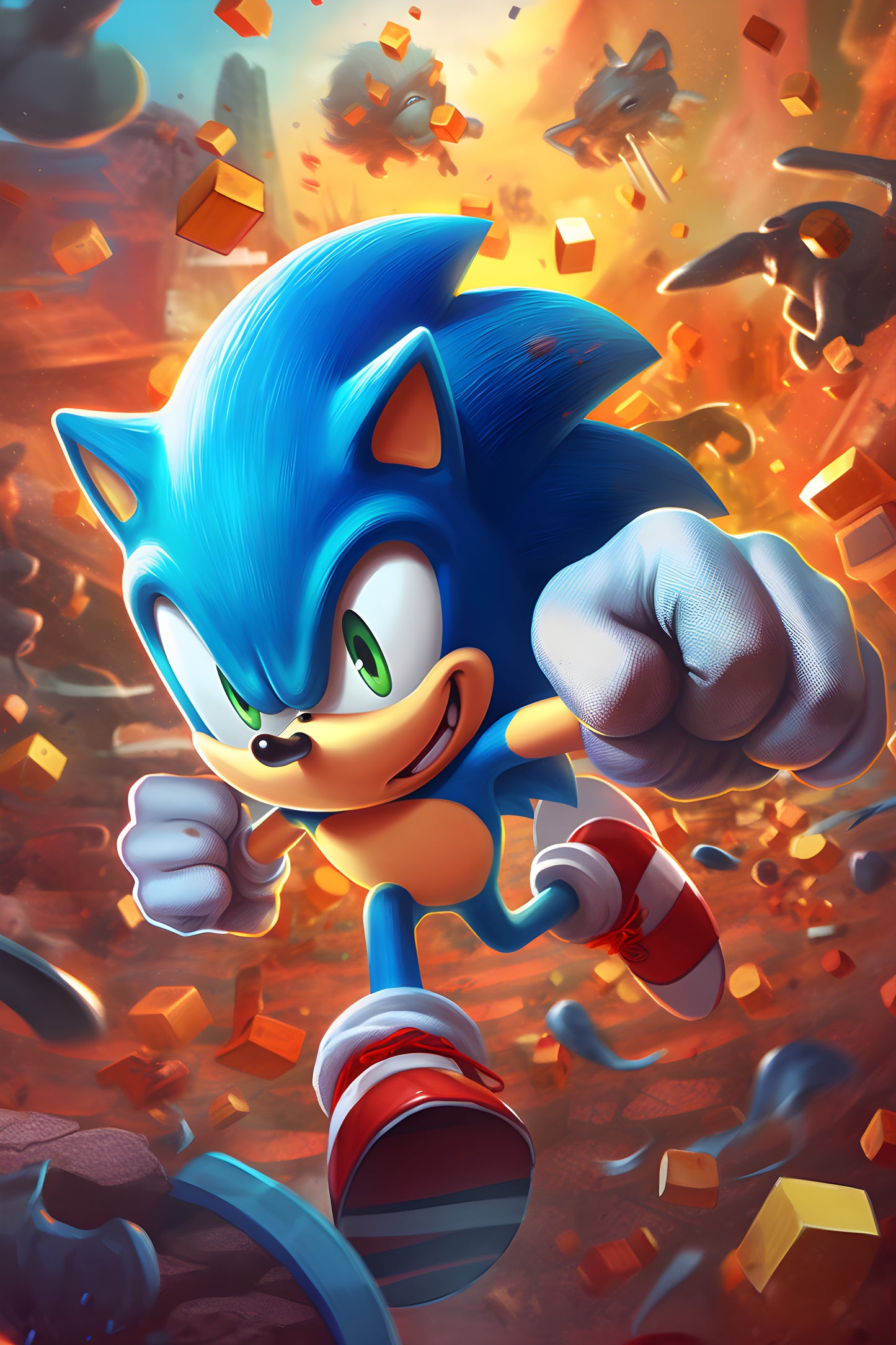 Sonic the Hedgehog 2 Digital Art Gaming Poster
