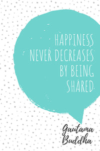 EgoAmo Original - "Happiness never decreases by being shared" Poster - egoamo.co.za