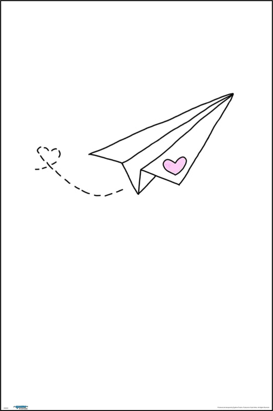 EgoAmo Original - Paper Plane Heart Poster - egoamo.co.za