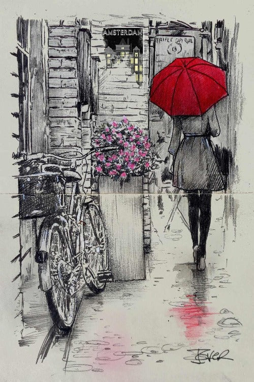 Loui Jover - Amsterdam Walk Art Print - egoamo.co.za