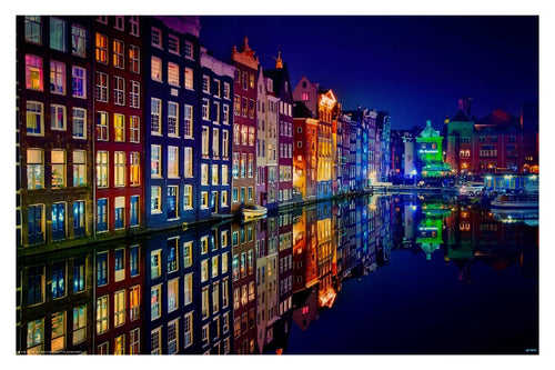Amsterdam canal travel poster by Juan Pablo de  - egoamo posters