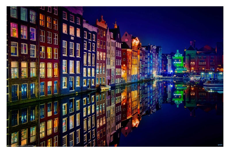 Amsterdam canal travel poster by Juan Pablo de  - egoamo posters