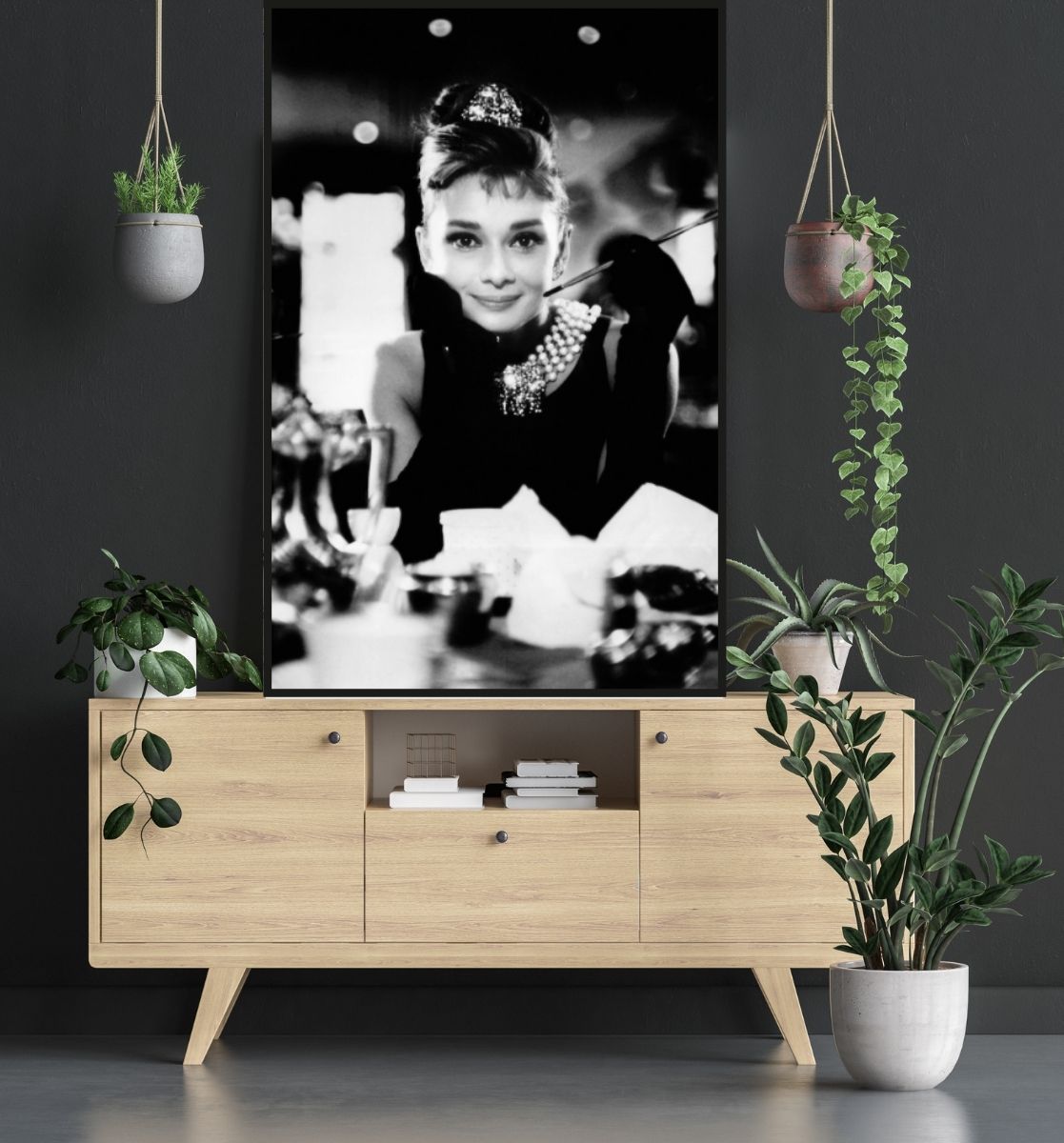 Audrey Hepburn Breakfast at Tiffanies Room Mockup