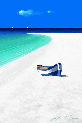 Barca nel blu - Gio Mondelli Art Print - egoamo posters