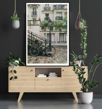 Bike on a cobblestone street poster - room mockup - egoamo posters