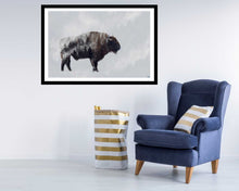 Bison Double Exposed Art Photography Poster - Room mockup - Egoamo Posters