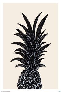 Black Pineapple  - Ink art poster - Art Poster - egoamo.co.za
