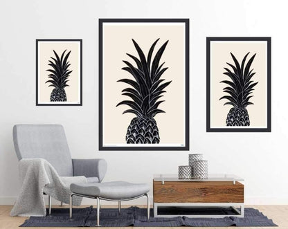 Black pineapple - room mockup - egoamo posters