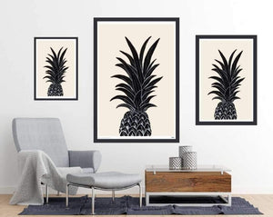 Black pineapple - room mockup - egoamo posters