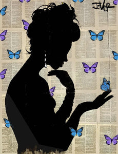 Loui Jover - Blue Butterflight Art Print - egoamo.co.za