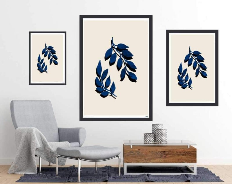 Blue Twig Brush by Studio - Art Poster - egoamo.co.za