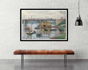 Bridge at Argenteuil on a Gray Day (1876) - room mockup - egoamo posters