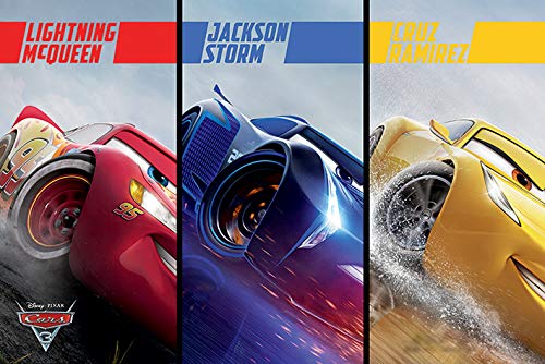 Disney's Cars 3 - Red, Blue and Yellow - Poster - egoamo.co.za