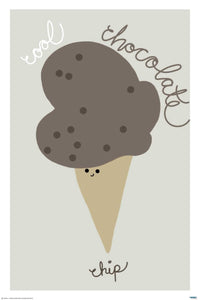 Chocolate Chip Ice cream - Art Poster - egoamo.co.za