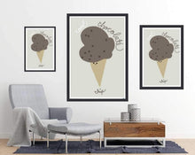 Chocolate Chip Ice cream - room mockup - egoamo posters