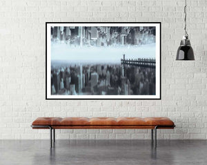 City of Mirror by Terry F - Surrealism Art Poster  - egoamo posters - room mockup