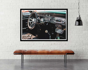 Classic Car Interior - room mockup - egoamo posters