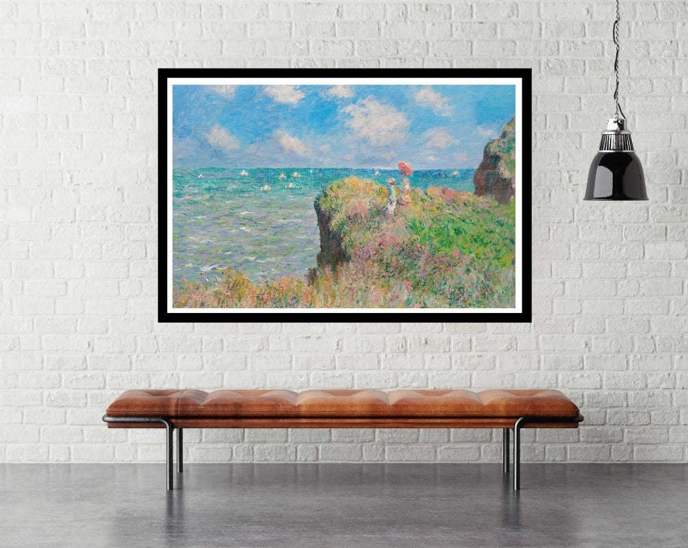 Cliff Walk at Pourville (1882) - room mockup - egoamo posters