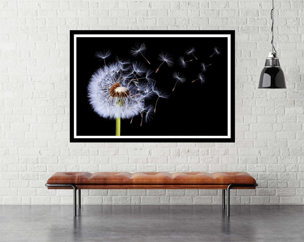 Dandelion Blowing room mockup - egoamo posterstography Poster