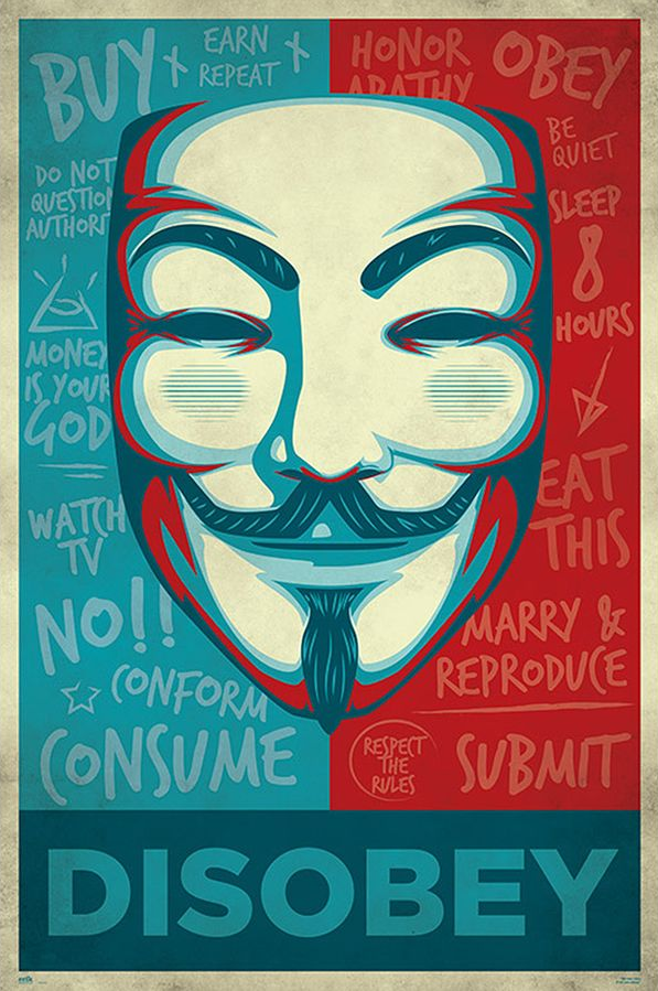 Disobey - V for Vendetta Poster - egoamo.co.za