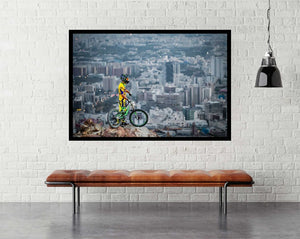 Downhill mountain bike poster - wall mock up - egoamo.co.za