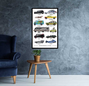 Four Wheel Icons - Legendary Cars Poster - egoamo.co.za