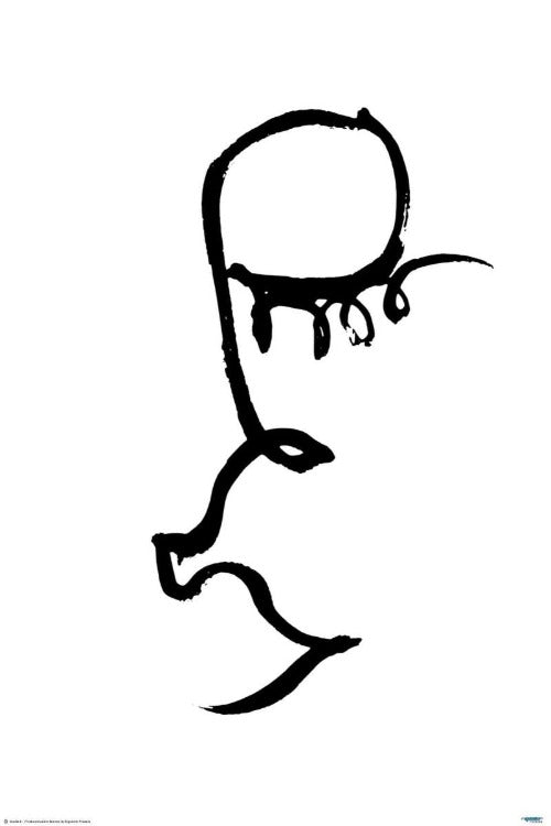 Half Face Line Art Poster - Egoamo Posters