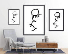 Half face line art poster - poster sizes and room mock up - egoamo posters