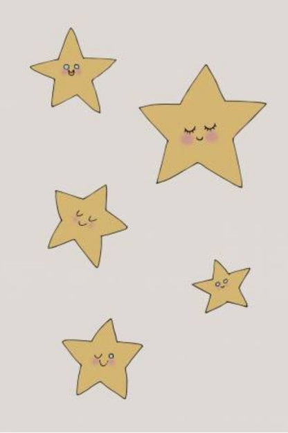 Happy Stars - Kids Illustration Poster - EgoAmo Posters