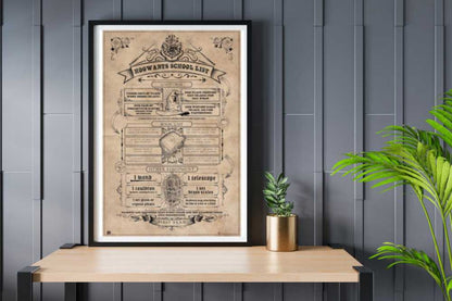 Harry Potter - Hogwarts List - room mockup - egoamo posters